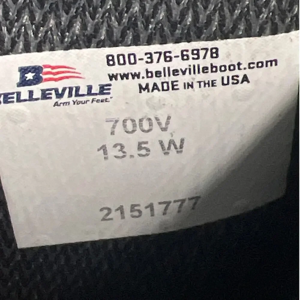 NWT Belleville 700V Wide Black Goretex Waterproof Combat Boots Size 13.5 W